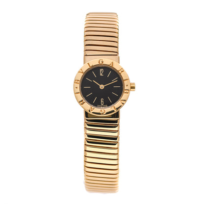 Bulgari 18K Yellow Gold 23mm Tubogas Quartz Watch Black 1 of 5