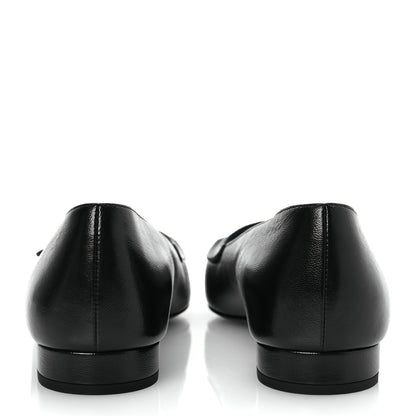 Chanel Shiny Lambskin Grosgrain Pearl Mary Jane Flats 37.5 Black 6 of 12