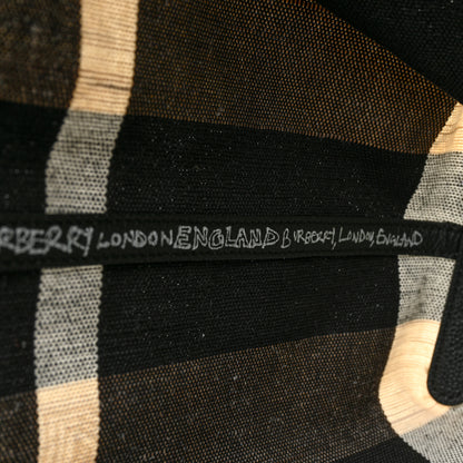 Burberry Coated Canvas Mega Check Medium Doodle Tote Black White 7 of 13