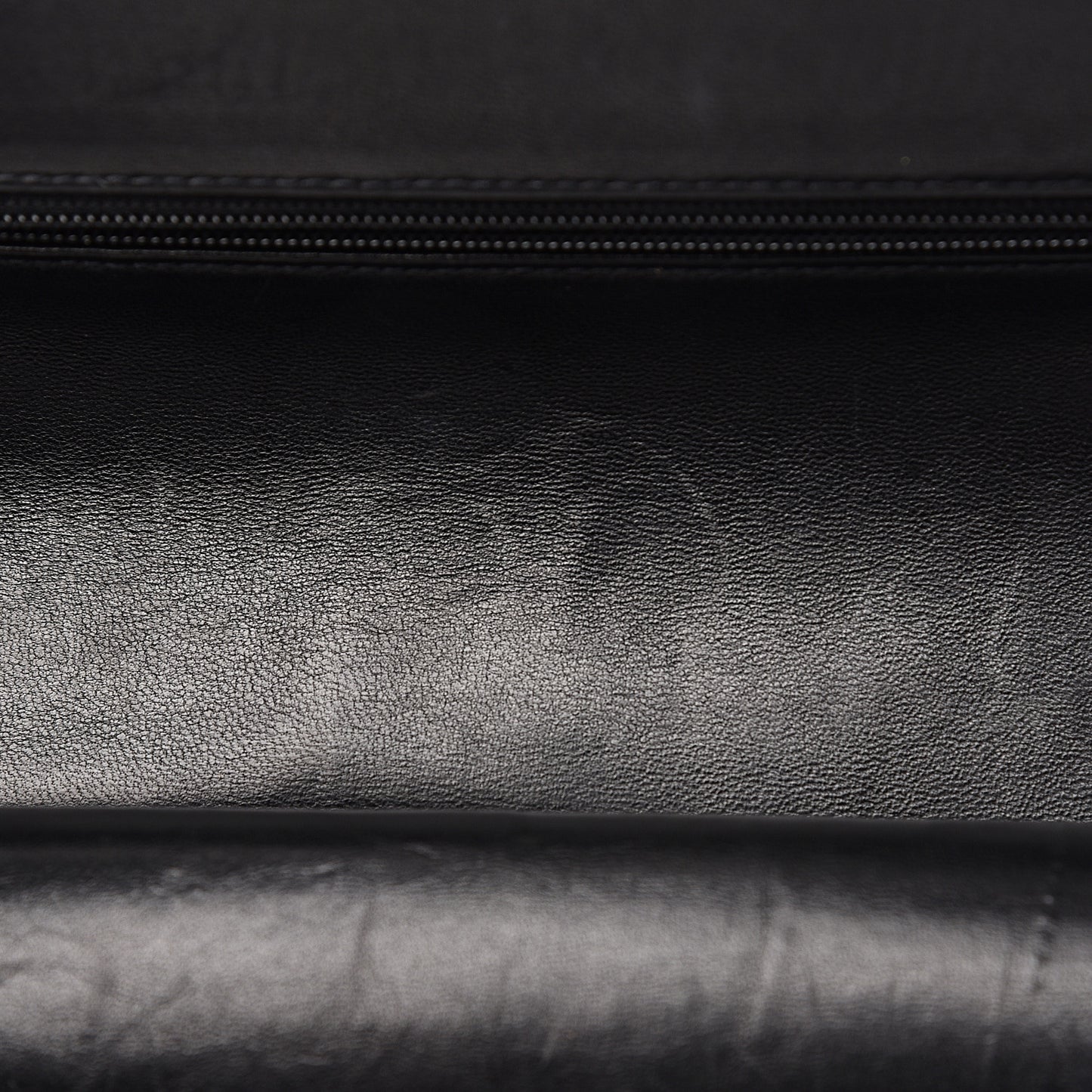 Patent Quilted Medium Double Flap Black