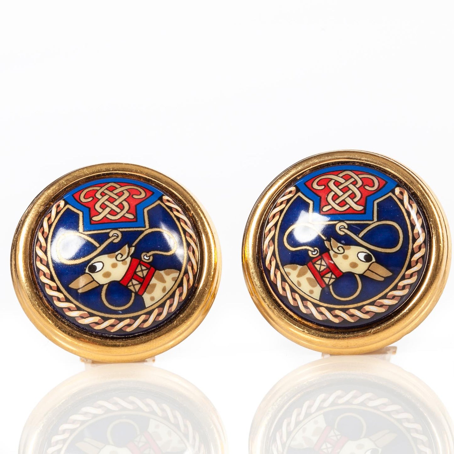 Enamel Clip On Earrings