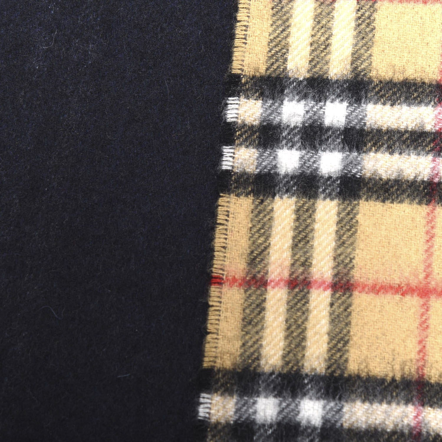 Burberry Cashmere Vintage Check Long Reversible Scarf Camel Black 3 of 4