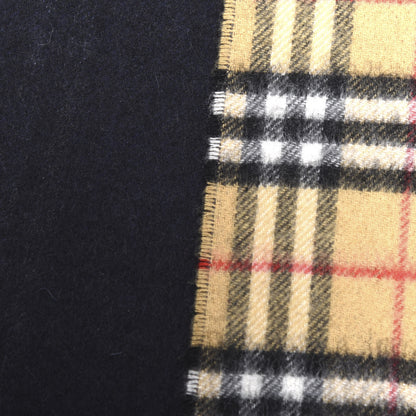 Burberry Cashmere Vintage Check Long Reversible Scarf Camel Black 3 of 4