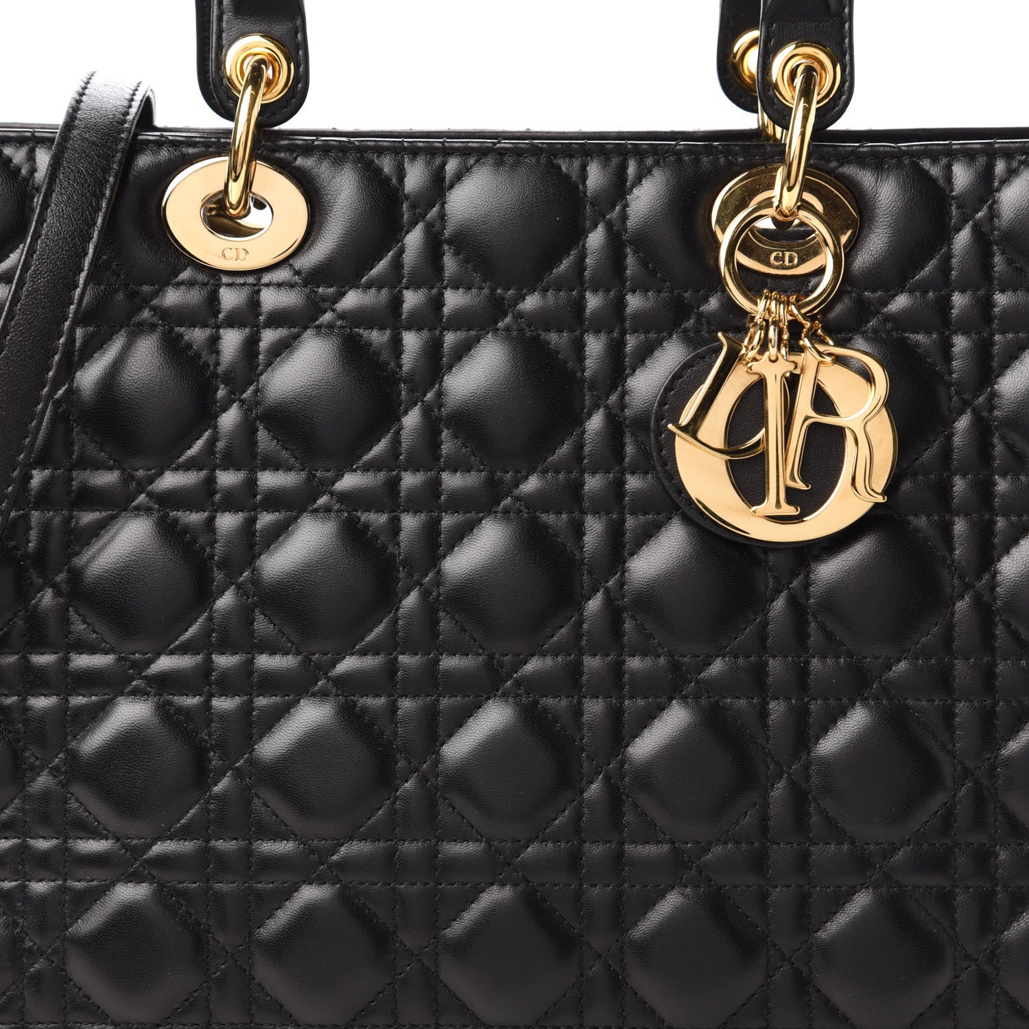 Christian Dior Lambskin Cannage Large Lady Dior Black 10 of 10