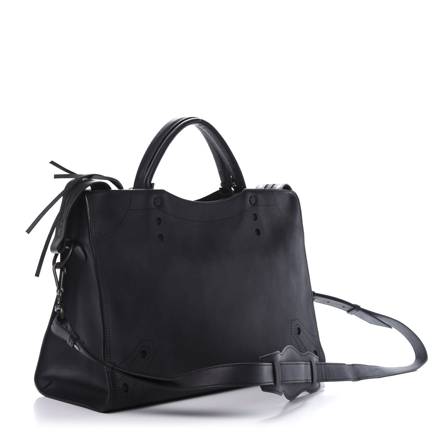 Balenciaga Veau Soyeux Perforated Blackout Hardware City Black 4 of 11