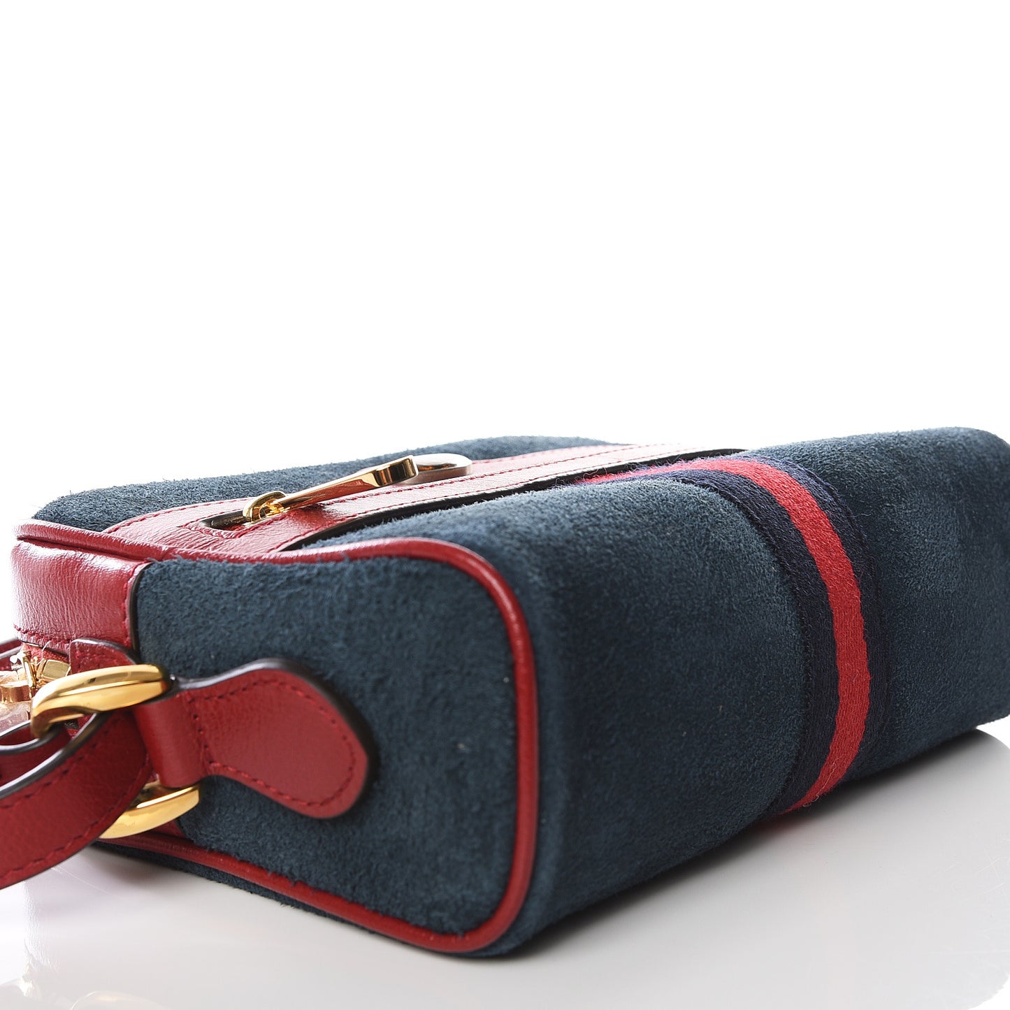 Suede Calfskin Web Mini Ophidia Shoulder Bag New Blue Romantic Cherry