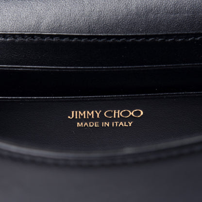 Jimmy Choo Smooth Calfskin Crystal Snake Buckle Paris Crossbody Bag Black 6 of 9