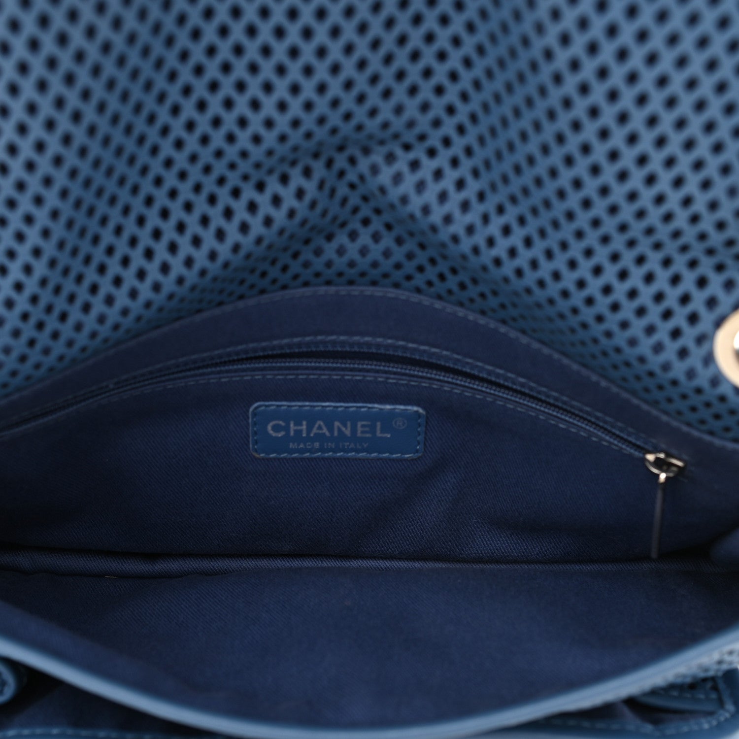 Chanel Perforated Calfskin Large Up In The Air Flap Blue 5 of 10