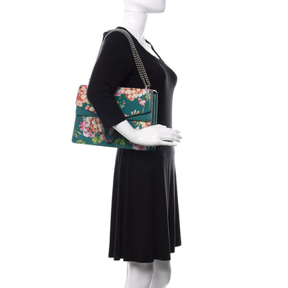 Gucci Calfskin Blooms Print Medium Dionysus Shoulder Bag Bright Emerald Multicolor 2 of 10