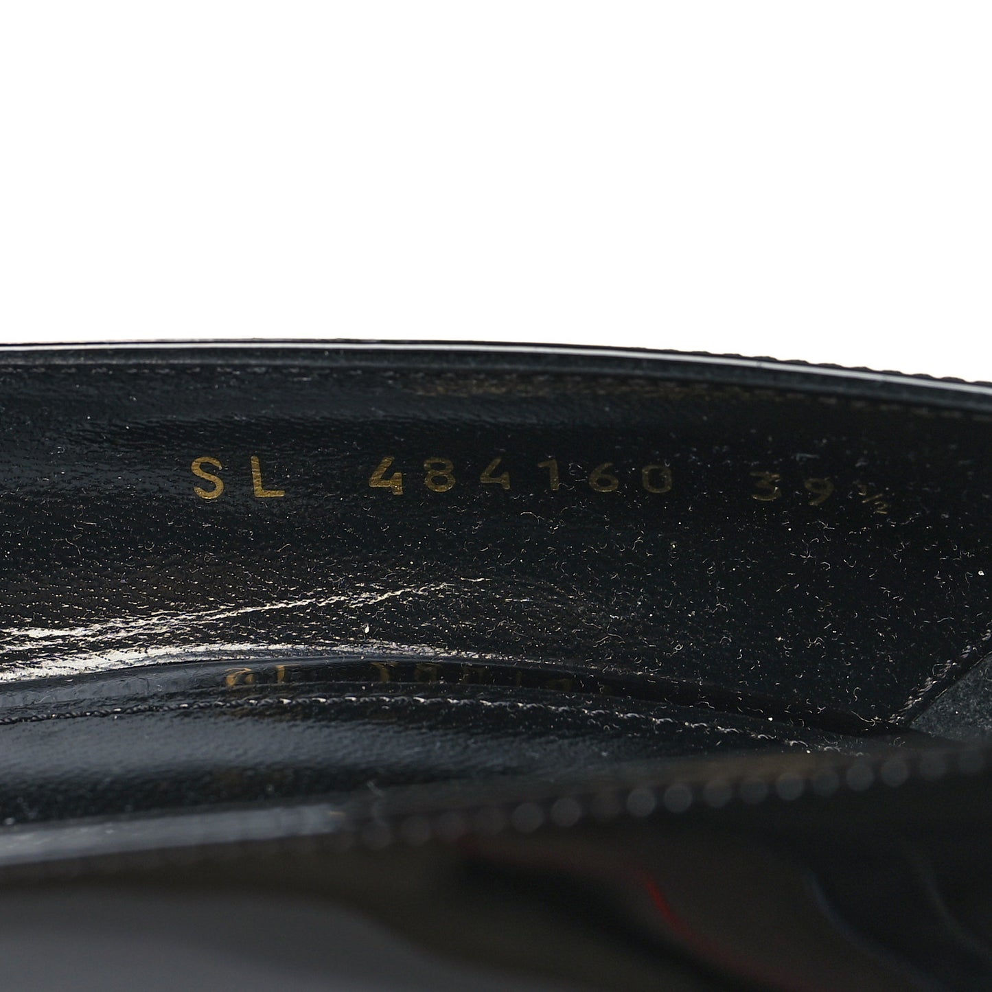 Patent Calfskin Opyum 85 Pumps 39.5 Black Gold