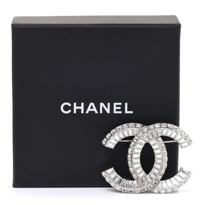 Chanel Baguette Crystal CC Brooch Silver 5 of 5