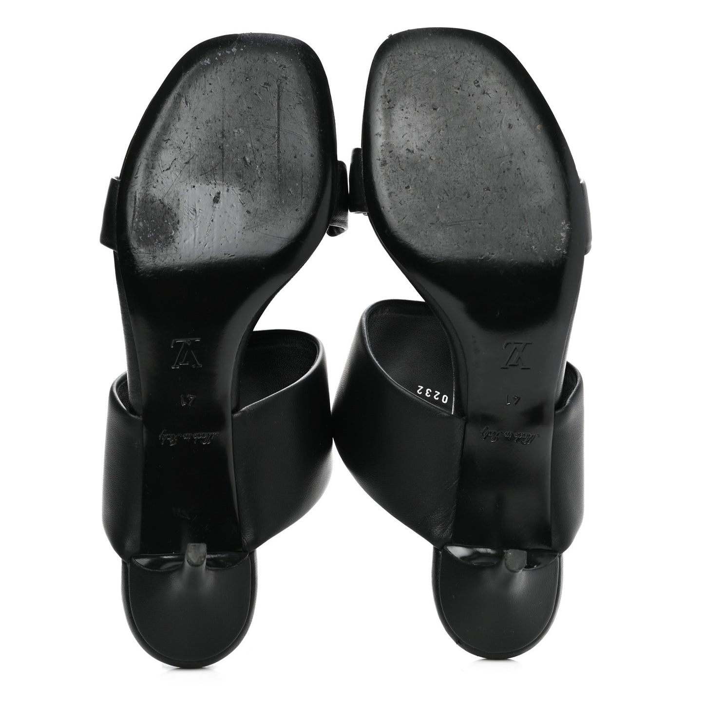 Lambskin Drapy Heel Mules 41 Black