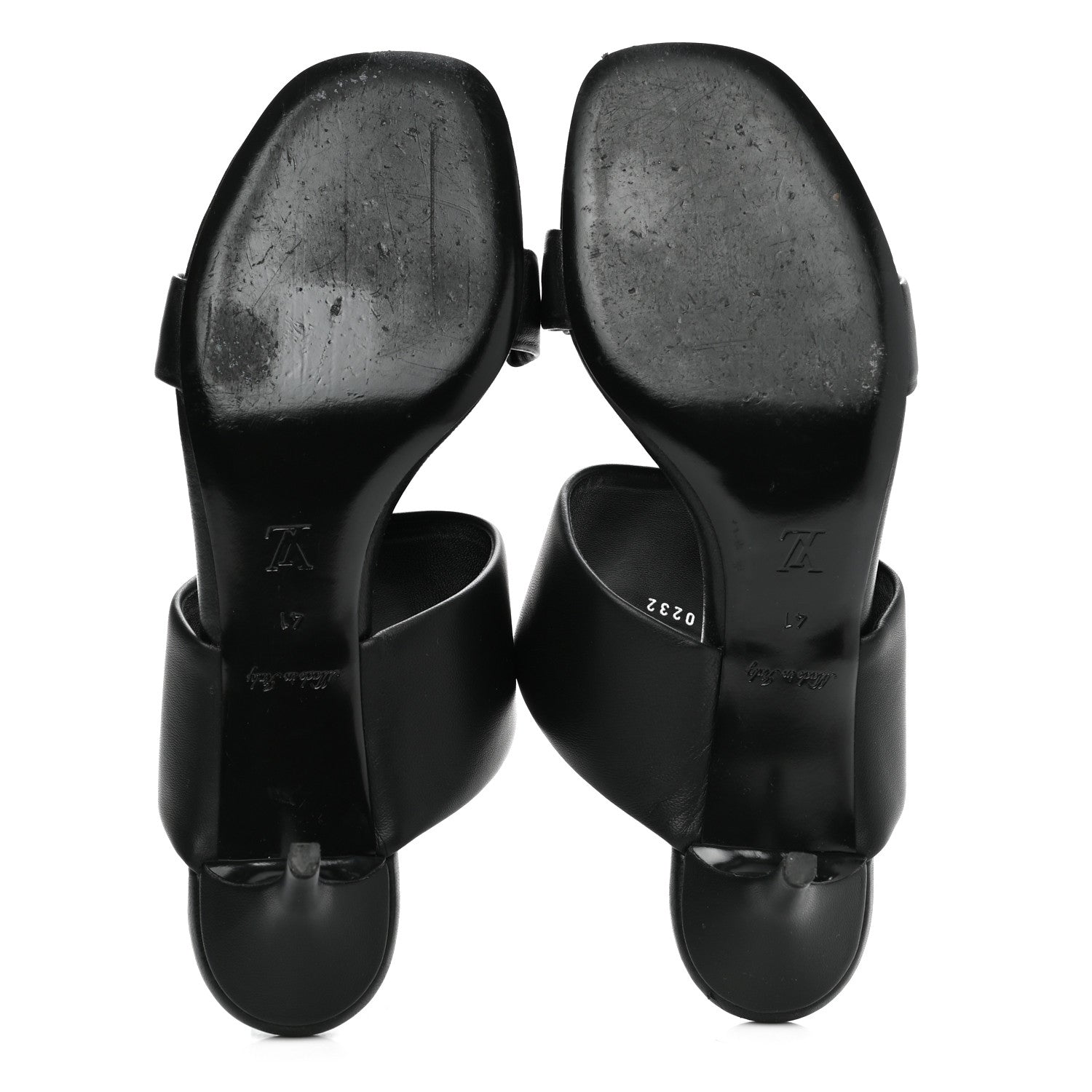 Louis Vuitton Lambskin Drapy Heel Mules 41 Black 5 of 10