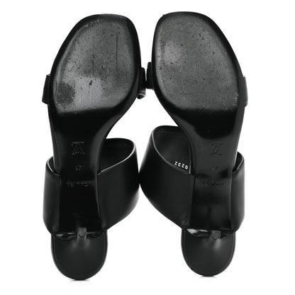 Louis Vuitton Lambskin Drapy Heel Mules 41 Black 5 of 10