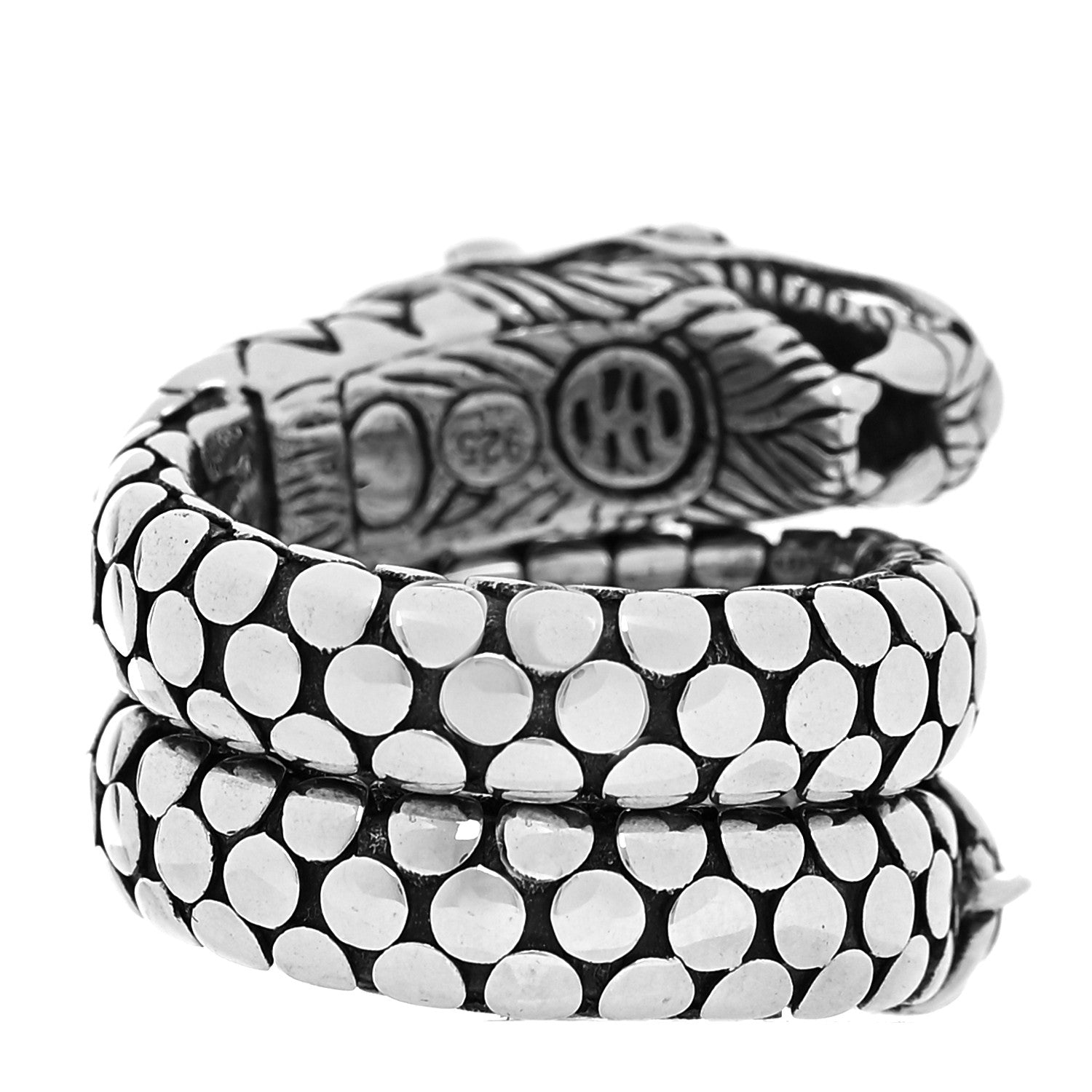 John Hardy Sterling Silver Legends Naga Dragon Coil Ring 53 6.25 3 of 5