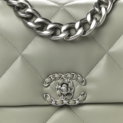 Chanel Lambskin Quilted Large Chanel 19 Flap Grey 8 of 10