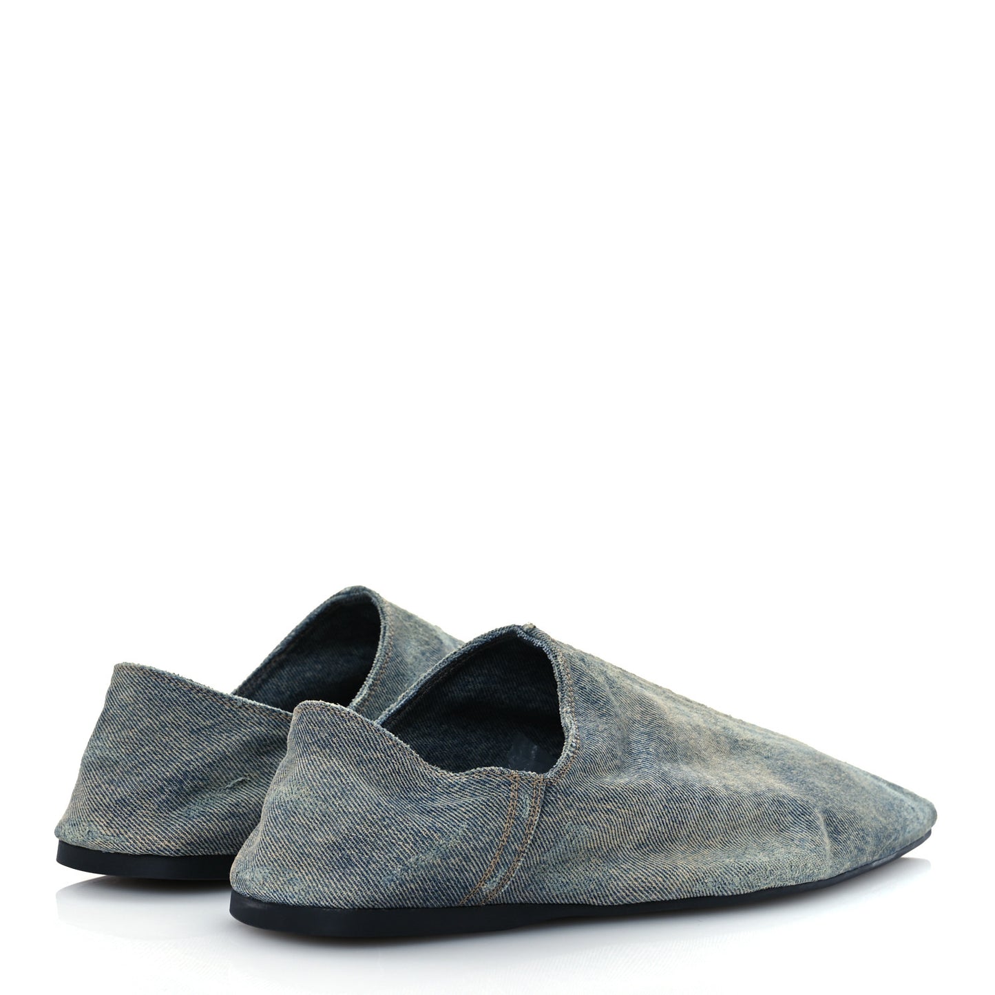 Calfskin Denim Babouche Mules 39