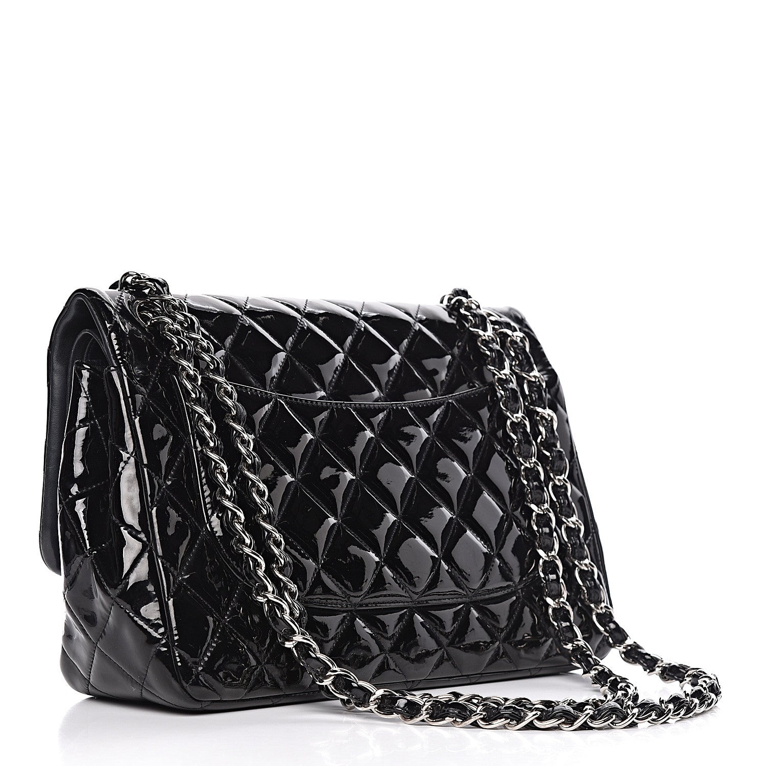 Chanel Patent Quilted Jumbo Double Flap Black 3 of 22
