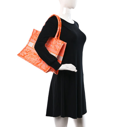 Christian Dior Canvas Embroidered Medium Dioriviera Toile De Jouy Book Tote Orange 2 of 10