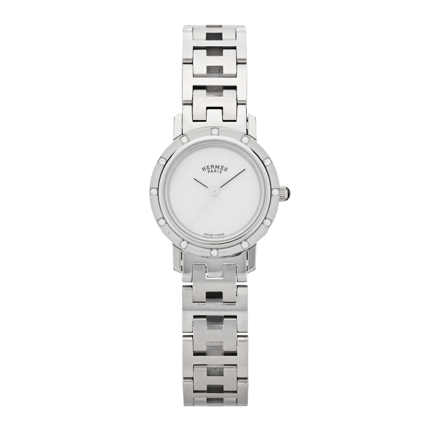 Stainless Steel Diamond Mother of Pearl 24mm Clipper Quartz Watch