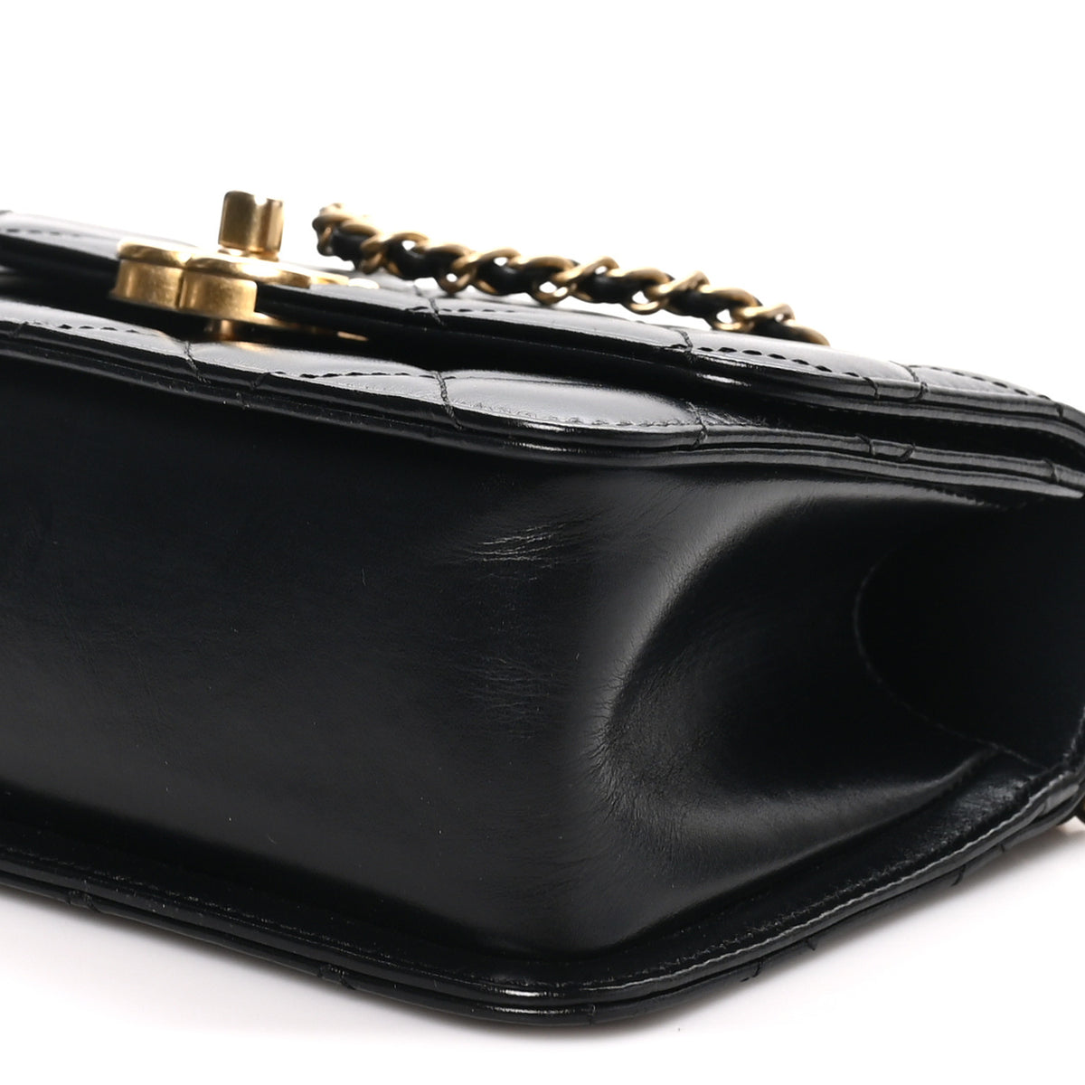 Calfskin Quilted Mini Perfect Fit Flap Black Black Black