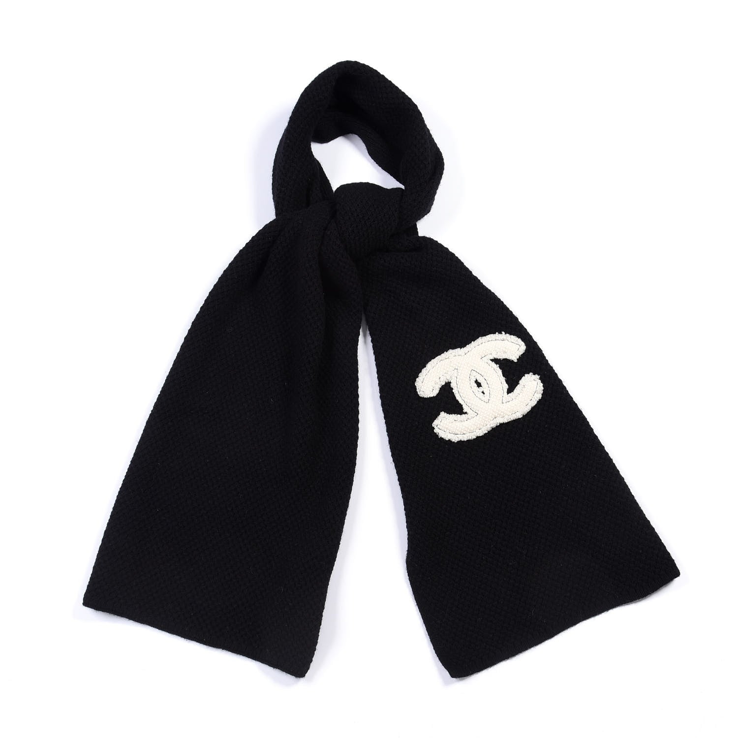 Chanel Cashmere CC Scarf Black 2 of 3