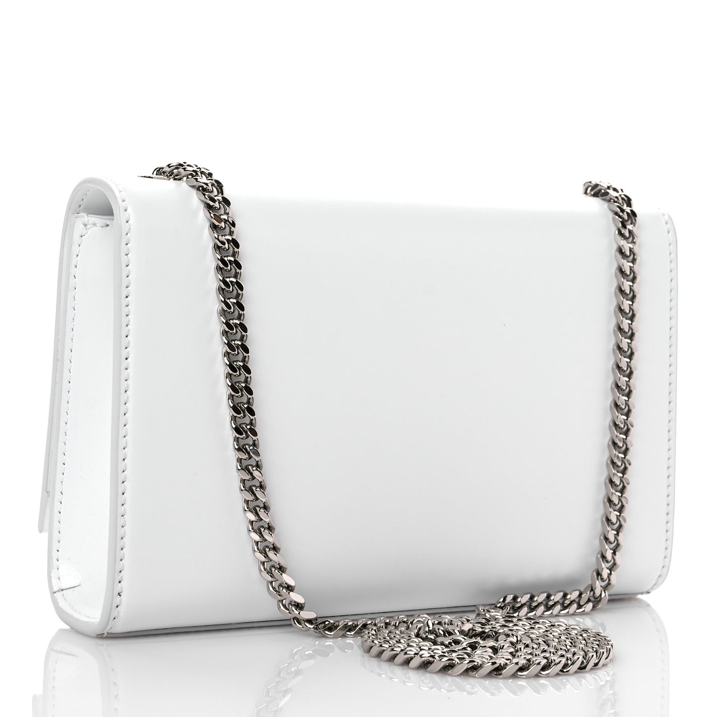 Smooth Calfskin Small Monogram Kate Satchel Optical White