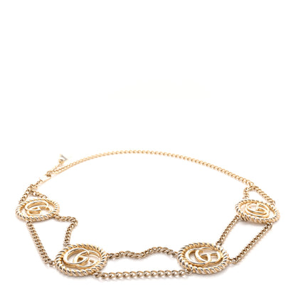Gucci Metal Chain Crystal Torchon Double G Belt Gold 1 of 4