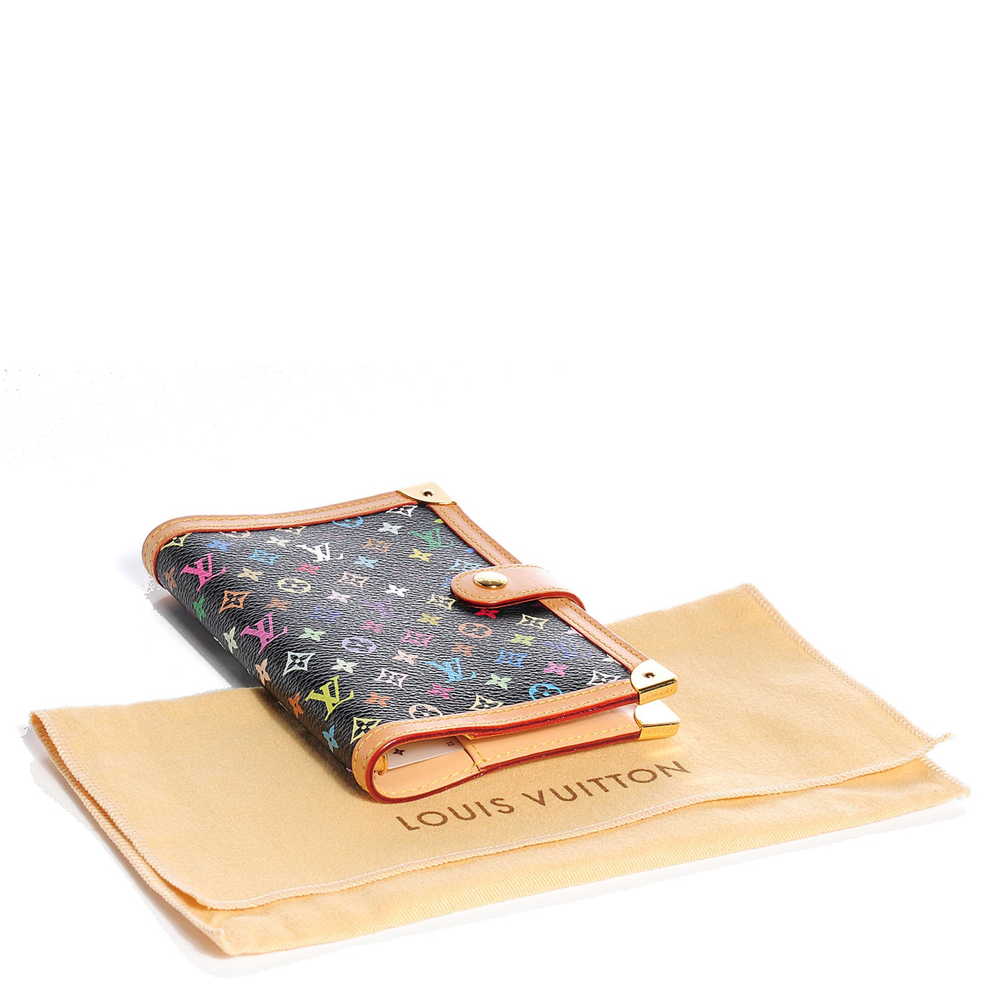 Monogram Multicolor Small Ring Agenda Cover Black