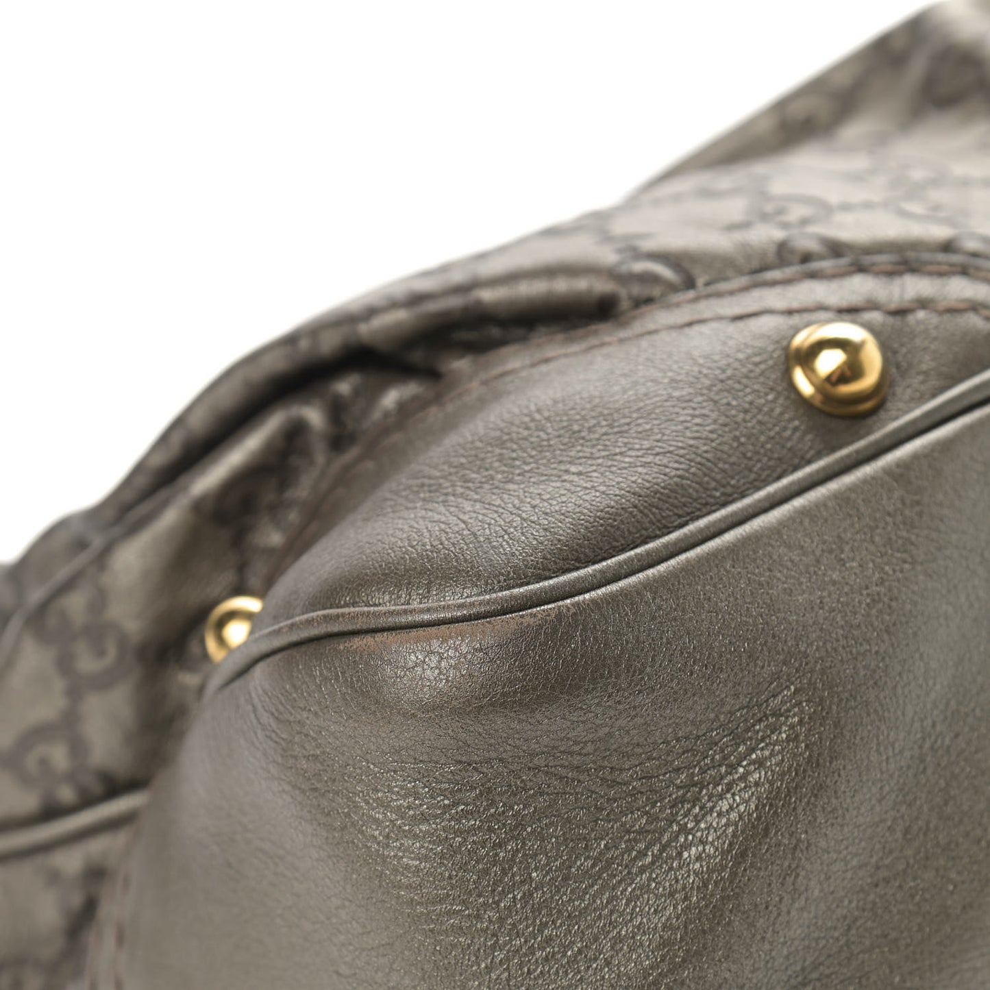 Guccissima Medium Jockey Hobo Metallic Pewter