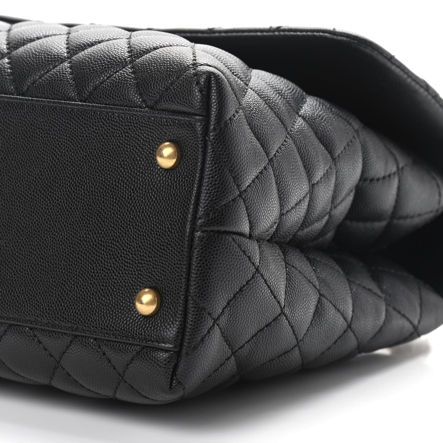 Caviar Quilted Medium Coco Handle Flap Black