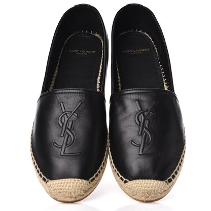 Saint Laurent Lambskin Monogram Espadrilles 39.5 Black 6 of 11