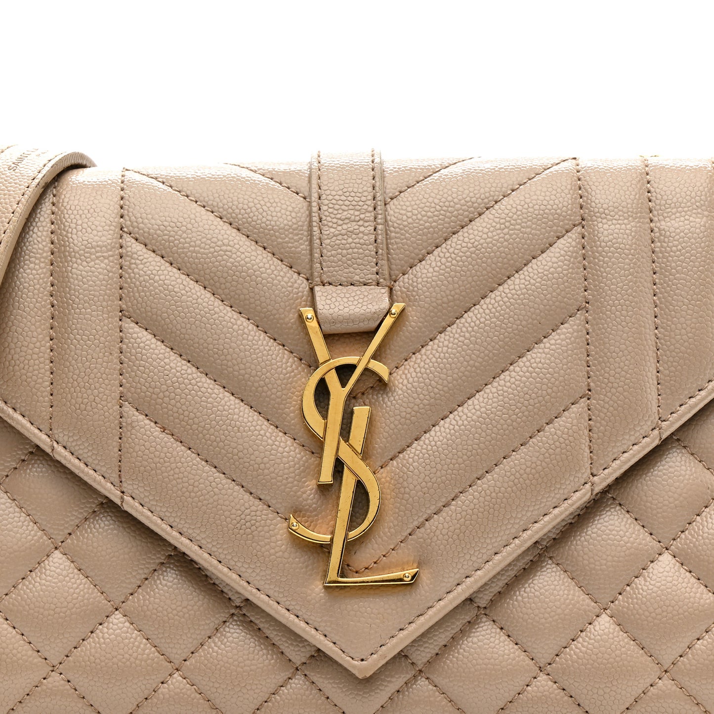 Grain De Poudre Textured Mixed Matelasse Triquilt Small Monogram Satchel Dark Beige