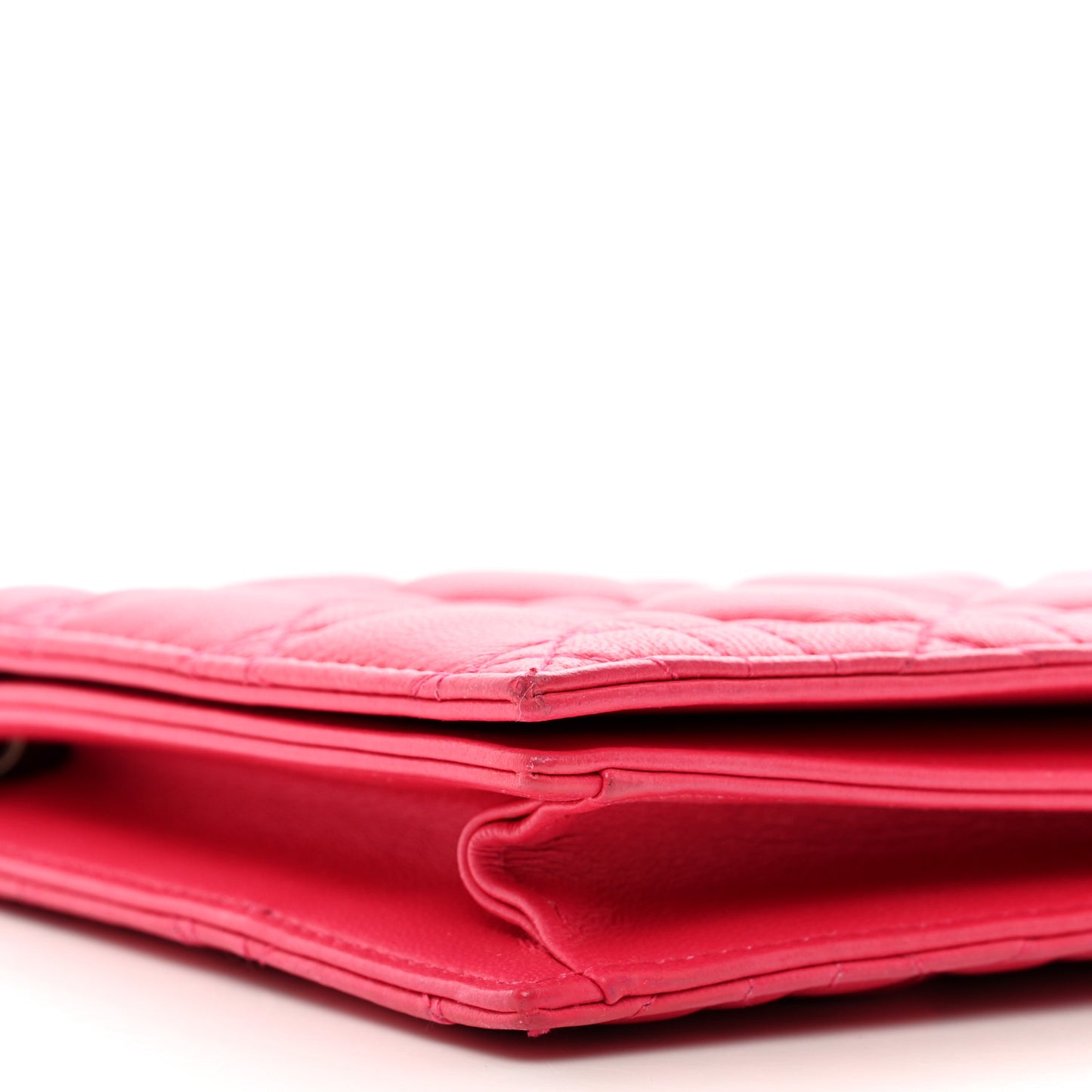Lambskin Cannage Lady Dior Convertible Clutch Fuchsia