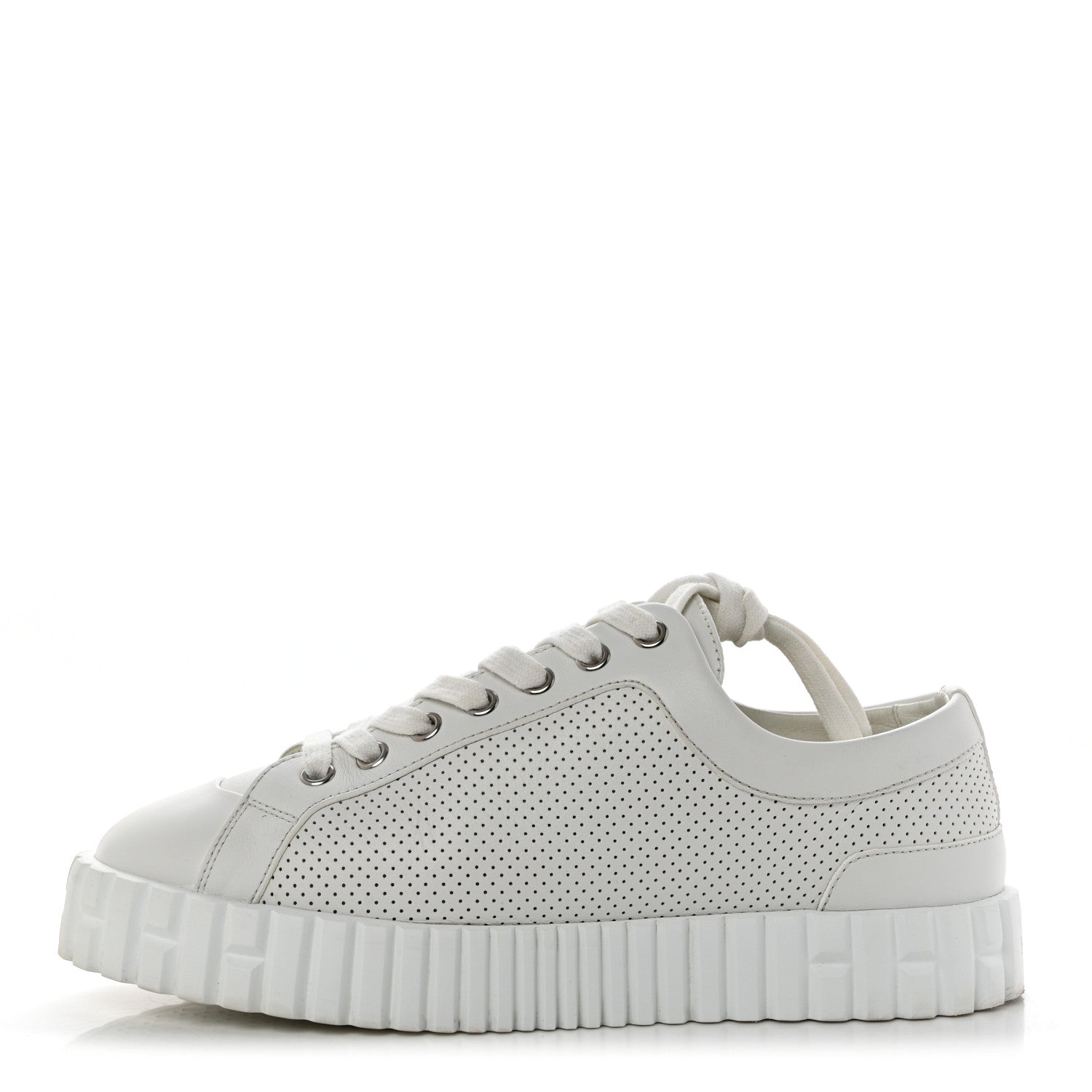 Hermes Perforated Calfskin Cross Sneakers 37 White 1 of 8