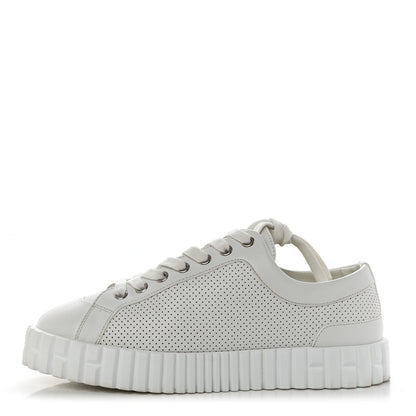Hermes Perforated Calfskin Cross Sneakers 37 White 1 of 8