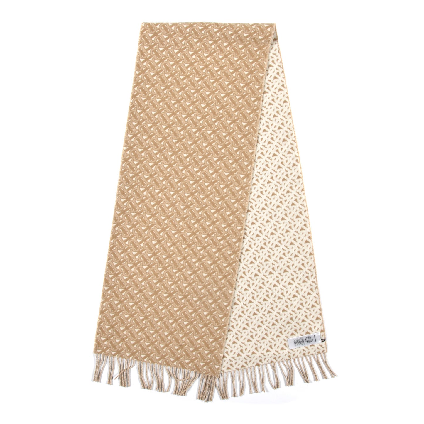 Cashmere TB Motif Jacquard Scarf Archive Beige