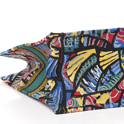 Christian Dior Canvas Embroidered Butterfly Book Tote Black Multicolor 5 of 10