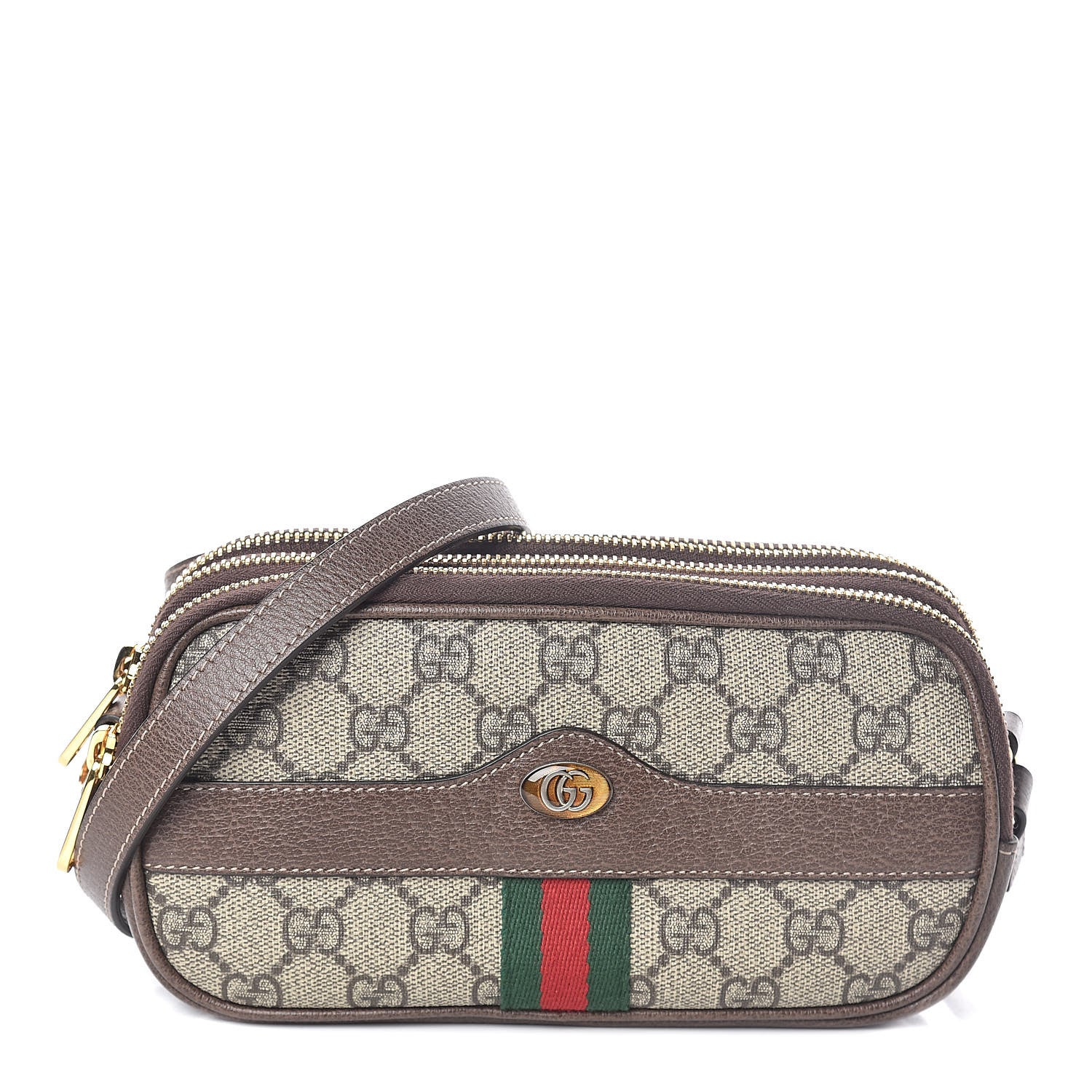 Gucci GG Supreme Monogram Web Mini Ophidia GG Bag Brown 1 of 12