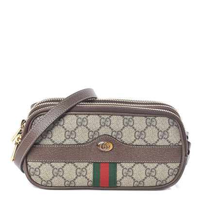 Gucci GG Supreme Monogram Web Mini Ophidia GG Bag Brown 1 of 12