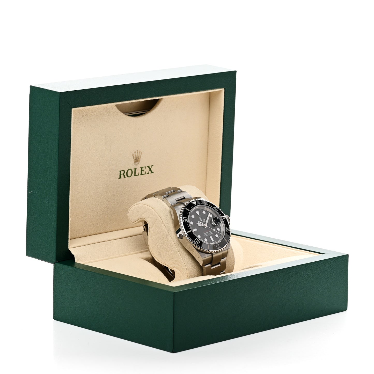 Stainless Steel 43mm Oyster Perpetual Date Sea-Dweller Watch Black 126600