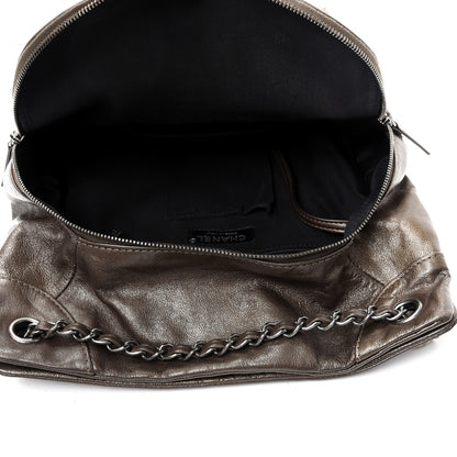 Chanel Metallic Lambskin Quilted Drawstring Backpack Brown 4 of 9