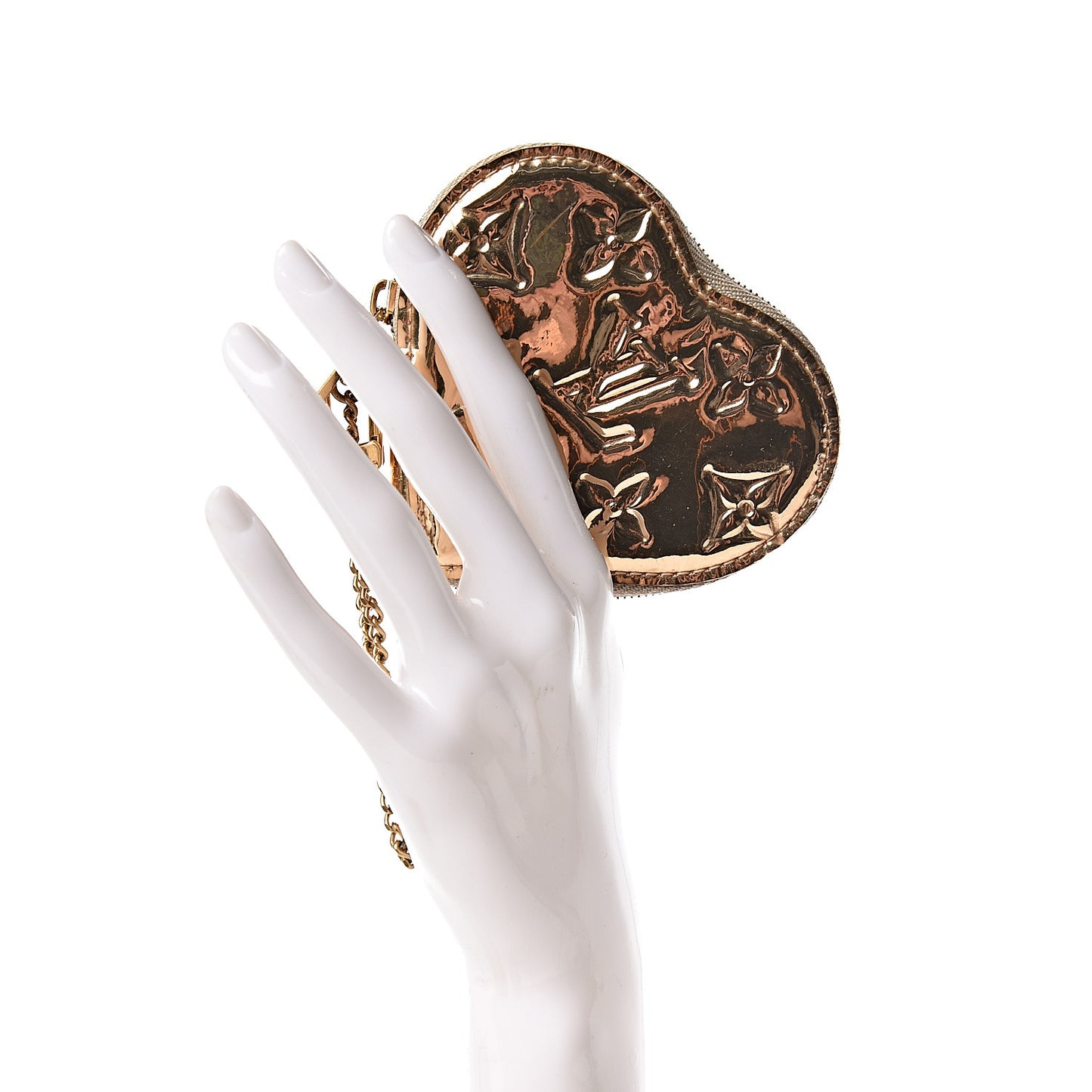 Monogram Miroir Heart Coin Purse Gold