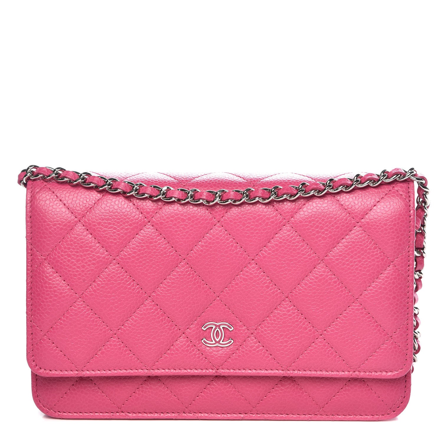Chanel Caviar Quilted Wallet on Chain WOC Pink 1 of 12