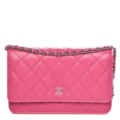 Chanel Caviar Quilted Wallet on Chain WOC Pink 1 of 12