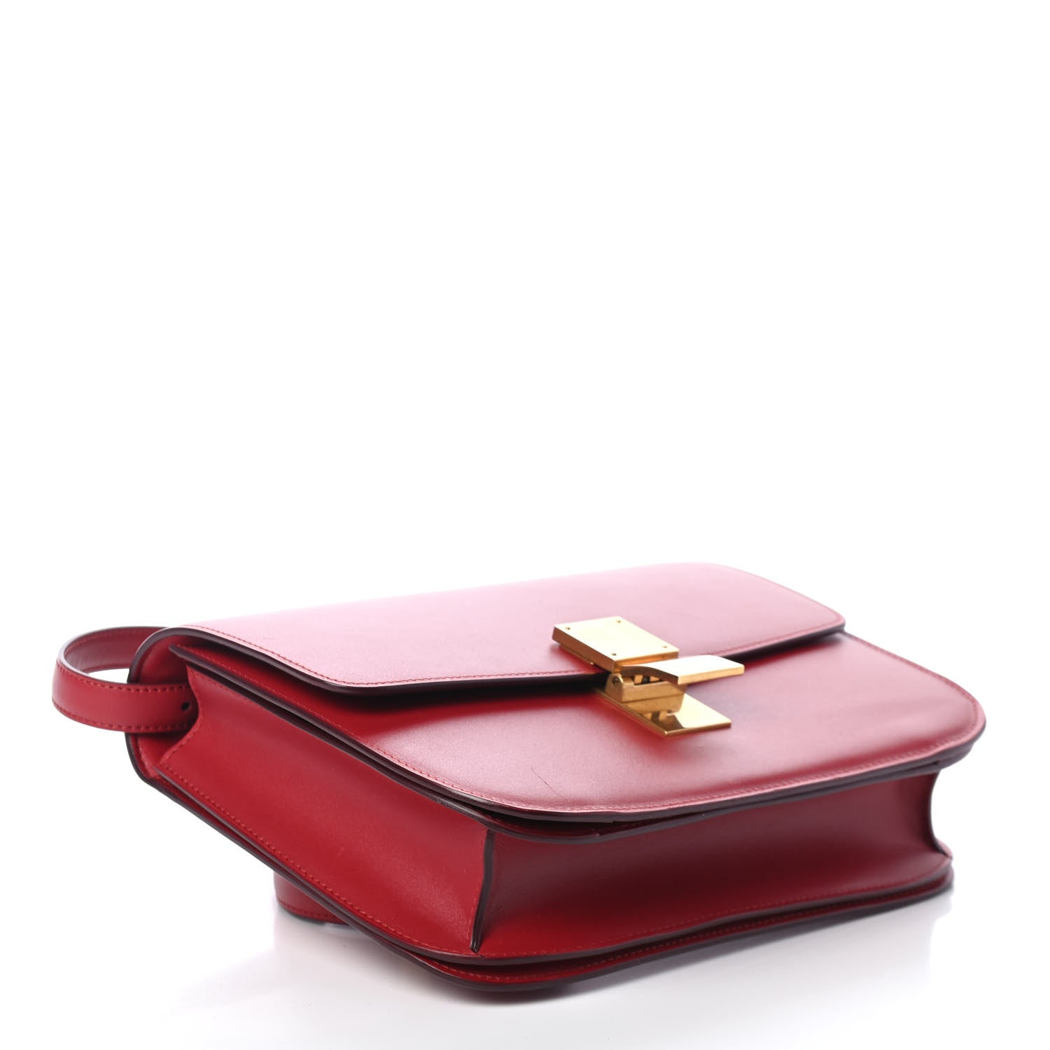 Celine Box Calfskin Medium Classic Box Flap Bag Red 3 of 4