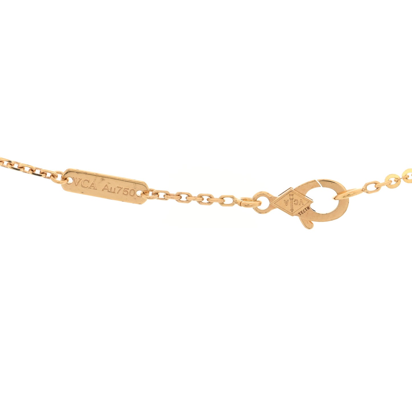 18K Yellow Gold Black Onyx Vintage Alhambra Pendant Necklace