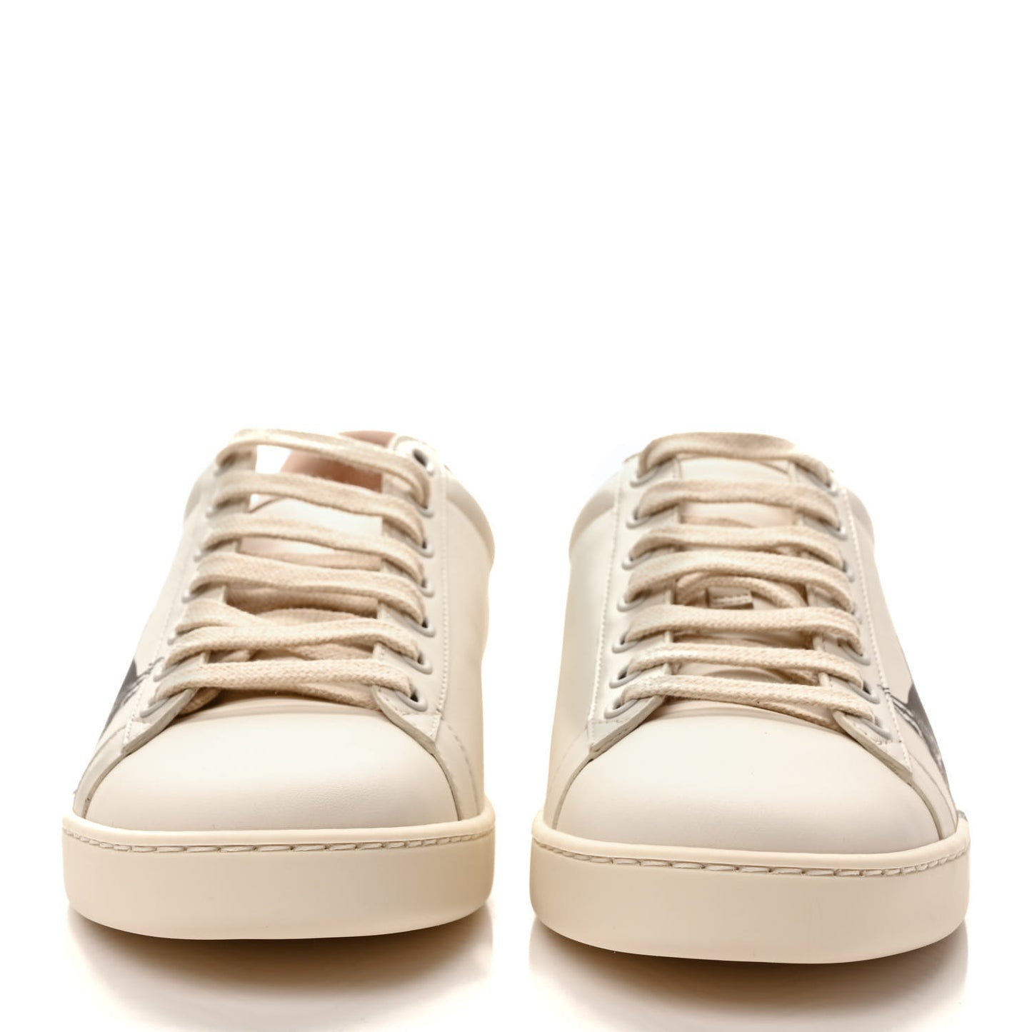 Calfskin Mystic Cat Print Womens Ace Sneakers 38 White