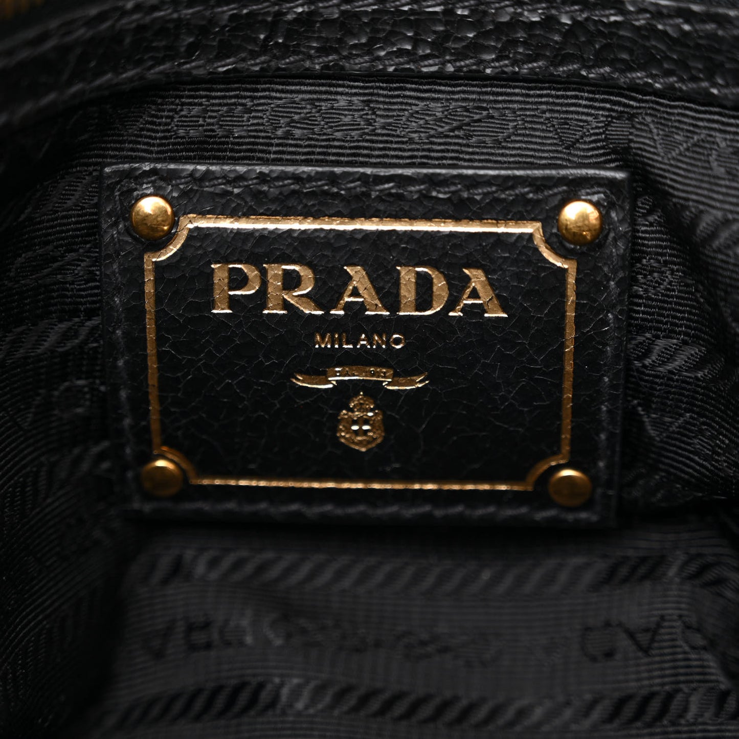 Crackled Calfskin Studded Tote Talco Black