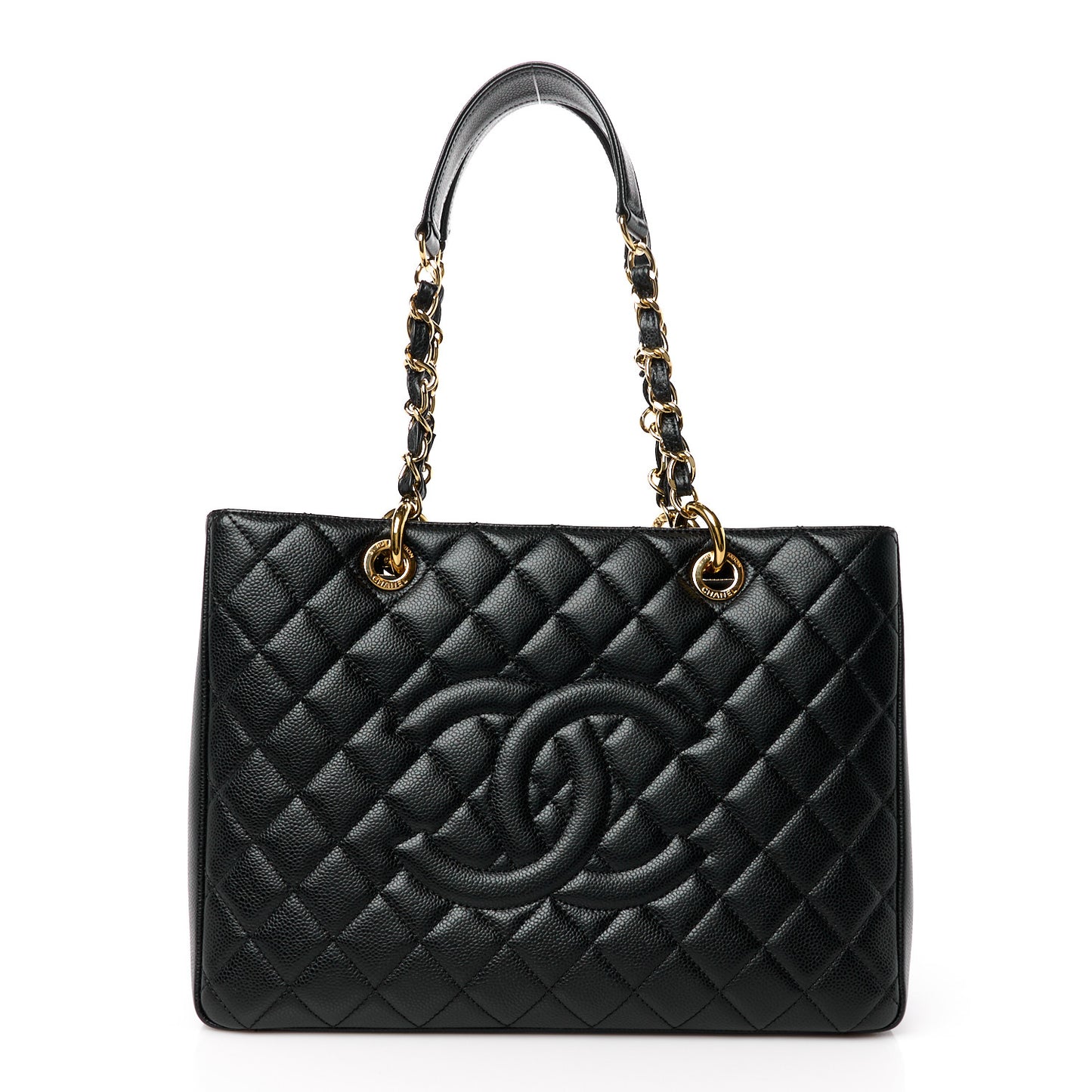 Caviar Quilted Grand Shopping Tote GST Black